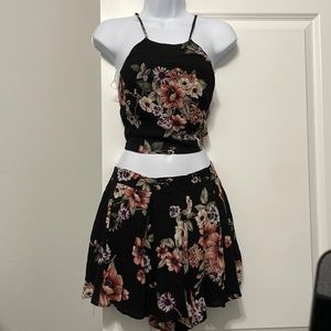 Windsor 2 piece skirt and crop top floral shorts set